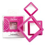 Decora 0255304 Koekjes Uitsteker Set Vierkant Roze Kunststof 3 Stuks