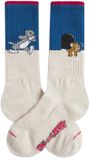 Jimmy Lion unisex sokken athletic tom and jerry mouse door beige & blauw (Tom & Jerry)