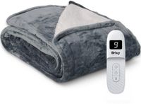 Brixy Elektrische Deken - Warmtedeken - 1 Persoons - 160 x 130 cm - Met Timer - Bovendeken - Fleece - Antraciet