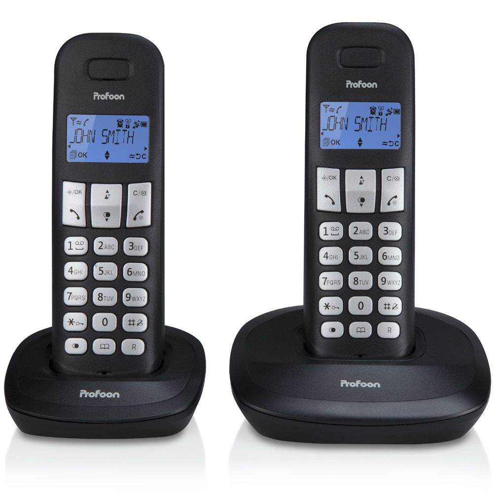 Profoon PDX-1120 DECT Phone - Black - 2 Handsets
