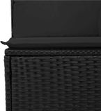 vidaXL - Tuinbank - Set - 11 - st - Zwart - Poly - rattan