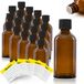 Oputec 20 x 50ml flacons compte-gouttes – flacons de pharmacie bruns avec compte-gouttes et étiquettes – étanches et sécurisés pour les enfants
