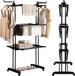 Homra Wasrek Inklapbaar - Zwart - 45m Was - Droogtoren - 77x50x170 CM