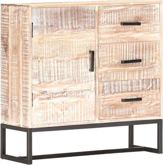 vidaXL Dressoir 73x30x75 cm massief acaciahout wit