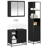 vidaXL Badkamermeubel Set 3 st Zwart Eiken 65 x 33 x 60 cm