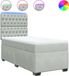 vidaXL Boxspring met matras fluweel lichtgrijs 90x200 cm
