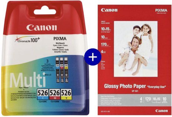 Canon CLI-526 Inktcartridge Kleur - Incl. Fotopapier