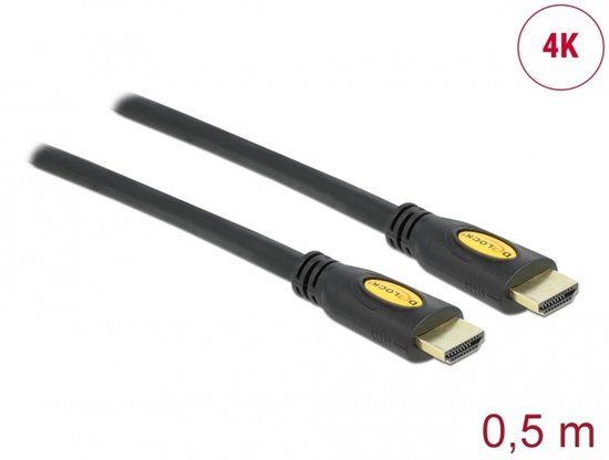 Delock Cable High Speed HDMI with Ethernet - HDMI-A male > HDMI-A male 4K 0.5 m