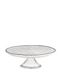 Excelsa Platina Cake Stand, Glas, Transparant/Zilveren Rand, 28 x 28 x 26 cm