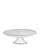 Excelsa Platina Cake Stand, Glas, Transparant/Zilveren Rand, 28 x 28 x 26 cm