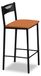 Chaise de cuisine en similicuir, orange, 90 cm