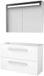Basic Line Premium 39 Badkamermeubelset - Ondiep - 100 x 39 cm - Met Grepen - 2 Lades - Acryl Wastafel - 2 Kraangaten - Spiegelkast met LED Verlichting - Ice White