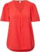 s.Oliver Blouse Col en V Manches bouffantes Manches courtes Viscose Rouge