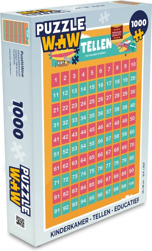 MuchoWow Puzzel Kinderkamer - Tellen - Educatief - Jongens - Meisjes - Kinderen - Oranje - Kids - Legpuzzel - Puzzel 1000 stukjes volwassenen - Sinterklaas cadeautjes - Sinterklaas voor grote kinderen