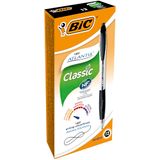 BIC Atlantis Classic Balpennen met Kliksysteem Medium Punt (1,0 mm) - Zwart, Doos van 12 Stuks