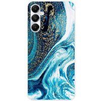 Samsung Galaxy A25 Marbre bleu paillete bedrukt siliconen hoesje