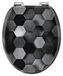 Abattant de toilette - Forme O - Soft-close - Charnières réglables - MDF - Gris miel