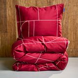 Auping Graphic bordeaux Dekbedovertrek - Eenpersoons 140 x 220 cm - Biologisch katoen - Rood