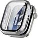 Strap-it Housse rigide avec plaque de verre pour Apple Watch 12 42mm (Variante Aluminium et Titane) - Coque avec verre - Coque de protection complète avec protecteur d'écran intégré - Argent