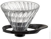 Hario V60 dripper - glas met zwarte houder, maat 02