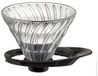 Hario V60 dripper - glas met zwarte houder, maat 02