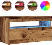 vidaXL Tv-meubel met LED - 75x35x40 cm - Bewerkt Hout - Oud Hout