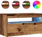 vidaXL Tv-meubel met LED - 75x35x40 cm - Bewerkt Hout - Oud Hout