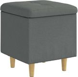 vidaXL Ottoman met opslag Donkergrijs Stof 40 x 40 x 45 cm