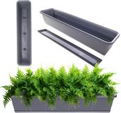 KADAX Wamat, set met onderzetter, met of zonder bloembakhouders, van kunststof, plantenbak, balustrade, bloempot (antraciet, 80 cm)
