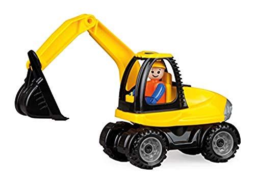 Lena Panda Lena 01621 - Truckies graafmachine, stabiel bouwvoertuig ca. 25 cm, klein speelgoedvoertuig, schepradgraafmachine voor kinderen vanaf 2+, robuust graafvoertuig voor zandbak, strand en kinderkamer