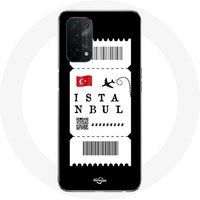 Maniacase Etui voor Oppo A74 Vliegticket Istanbul Turkije