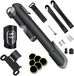 Detailkampioen Pompe à vélo - Pompe à vélo avec manomètre - Pompe à pneu de vélo mini portable - Mini pompe à vélo pour tous les vélos - Pompe à ballon avec aiguille - Kit de réparation sans colle - Convient aux valves Presta et Schrader - Noir