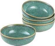 Merkloos Ceramische Saladekommen - 530 ml - Set van 4 - Glanzend Groen