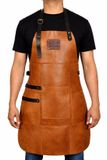 STORX Leren Schort Licht Bruin - Camel - Cognac Heren Barbecue