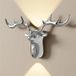 Applique murale LED avec design de bois de cerf - Lampe de chevet rechargeable - Détecteur de mouvement - Chargement USB - 1200 mAh - 2 modes d'éclairage - Lot de 4 - Argent