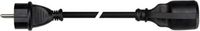 HQ-Power Verlengkabel, met krimpkous, H05RR-F 3G1.5, 1.5 m, 16 A/230 V, 3680 W, type E/F, IP44, rubber, zwart