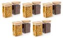 Arendo Bocaux de conservation avec couvercles en bambou, 10 pièces de 1200 ml