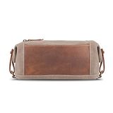 LONDO Genuine Leather Canvas Toiletry Bag