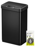 Inox Mat Noir 50 Litres Poubelle à Capteur Sans Contact