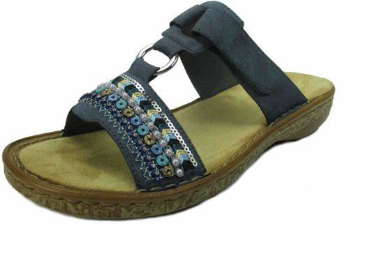 Rieker Slippers dames blauw maat 42 - Slides - Lente/Zomer 2019