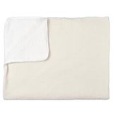 THE HOME DECO FACTORY Polyester deken, sherpa-voering, gesp, 120 x 150 cm