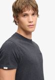Superdry - Essential Company Logo Geborduurd T-shirt - Heren - Maat L - Katoen - Raafzwart gemêleerd/Zwart