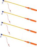 Tender Toys Lampionstokje - 4x - oranje - met LED lichtje - 50 cm