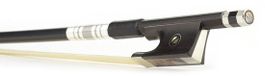 ELS baguette de violon FBV-10/44, 4/4, fibre de verre, noir, rond, talon en ébène, avec œil de Paris