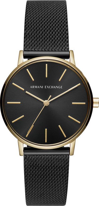 Armani AX5548 Dames Horloge Goudkleurig Zwart