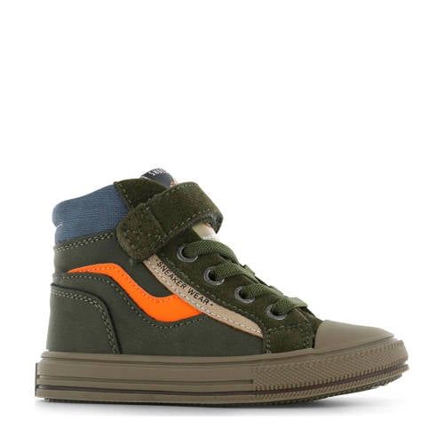 Shoesme suède sneakers groen/oranje