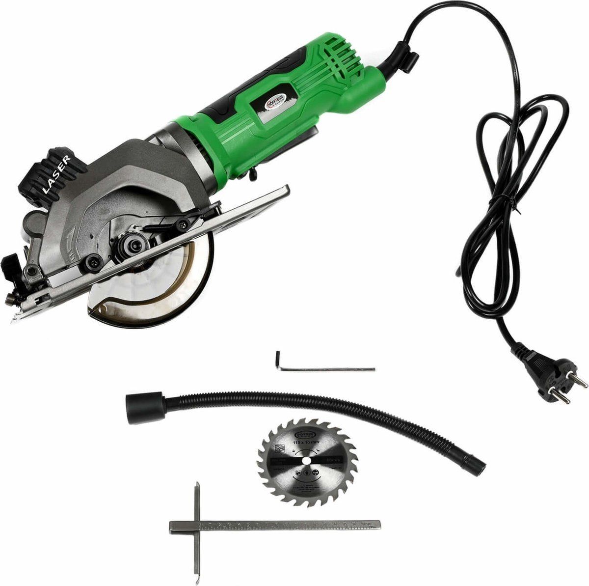 HOFFTECH Compacte Handcirkelzaag - 480 Watt - Ø 115 mm Zaagblad - 220 Volt