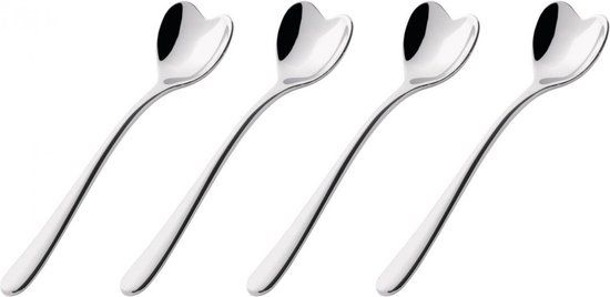 Alessi Big Love Koffielepels - Set van 4 - Zilver - RVS - Vaatwasserbestendig