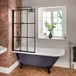 Hudson Reed Baignoire-douche autoportante 168,5 cm x 75 cm Pierre grise classique avec pieds de baignoire noirs et paroi de baignoire à carreaux noirs | Version gauche | Elton