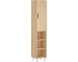 vidaXL Hoge kast 34,5x34x180 cm bewerkt hout sonoma eikenkleurig